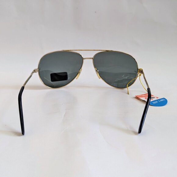 NWT Vintage 90's Classic Aviator Metal Polarized Sunglasses (Gold. Black) - Picture 4 of 5
